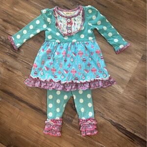 Matilda Jane Christmas Stained Glass Dress & Cavalier Leggings Christmas 3-6 Mon